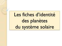 Le système solaire - diaporama fiche 3