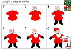 Un Père Noël en découpage/collage - le tutoriel de collage
