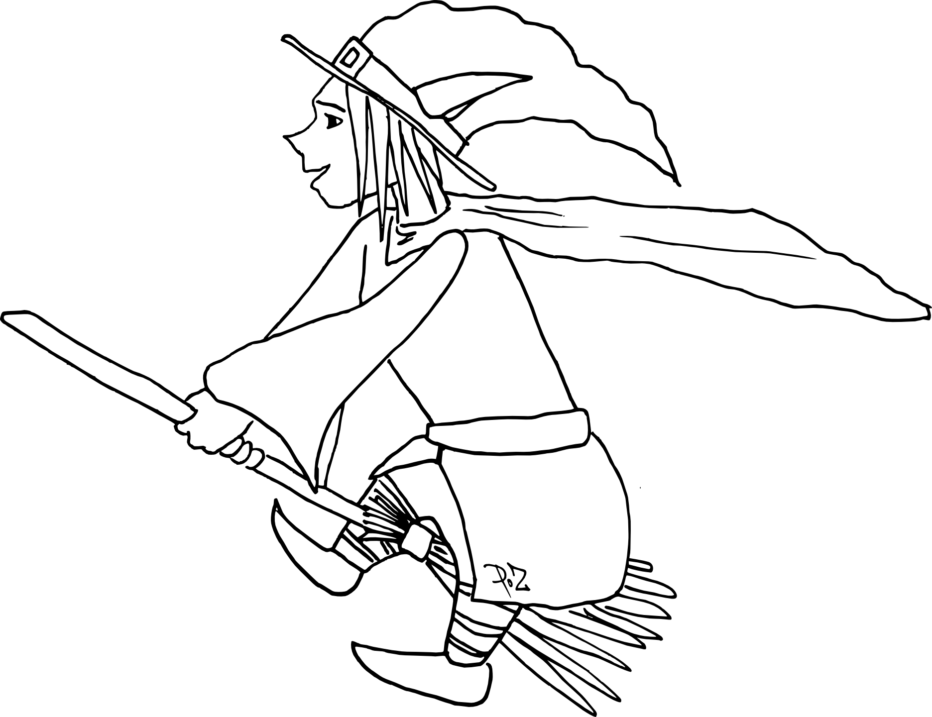 PoZie la sorci¨re sur son balai