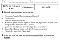 Cartable (Friot) - questionnaire CM1