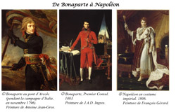 Napoléon Bonaparte - étude de trois tableaux